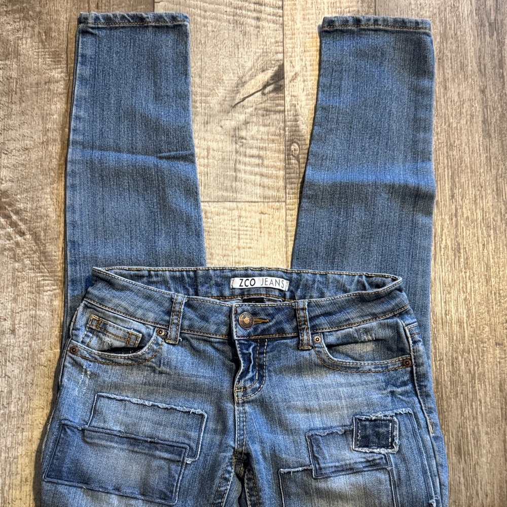 ZCO Women's Distressed Blue Skinny Jeans-size 5